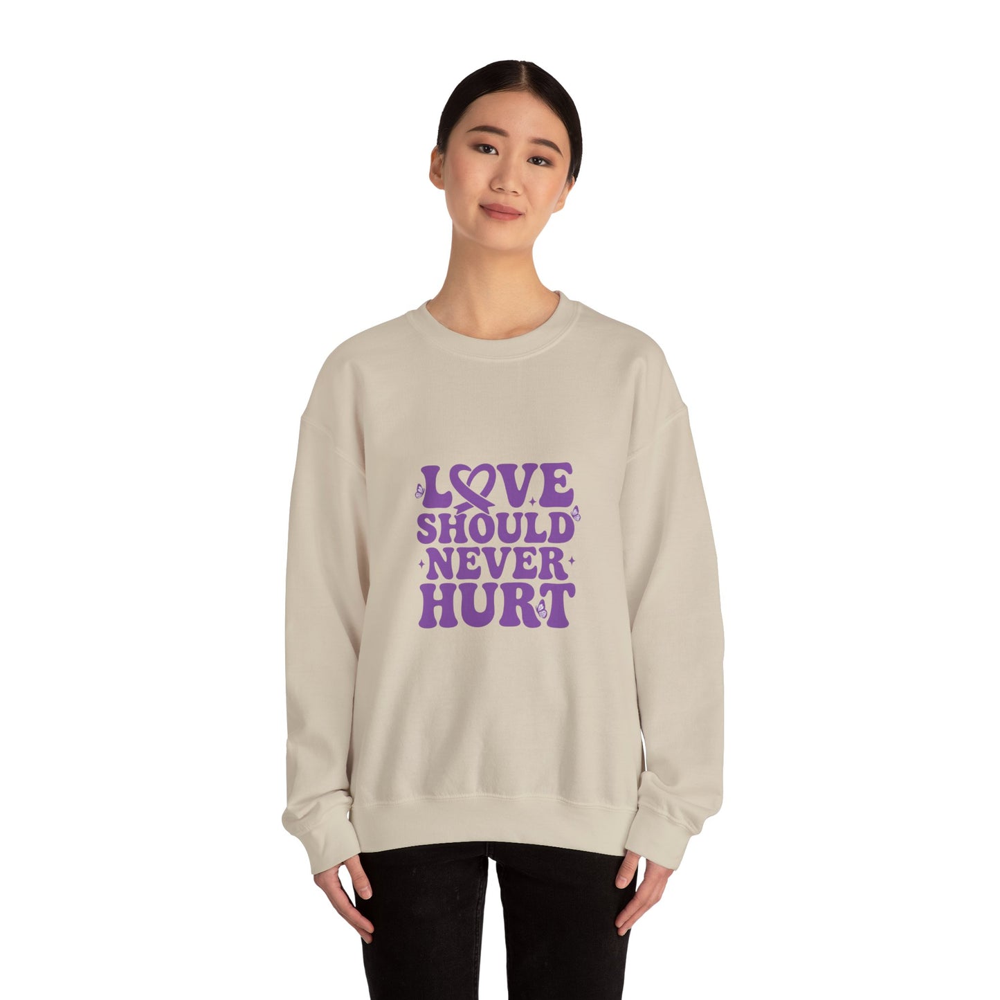 Unisex Love Should Never Hurt Crewneck Sweatshirt