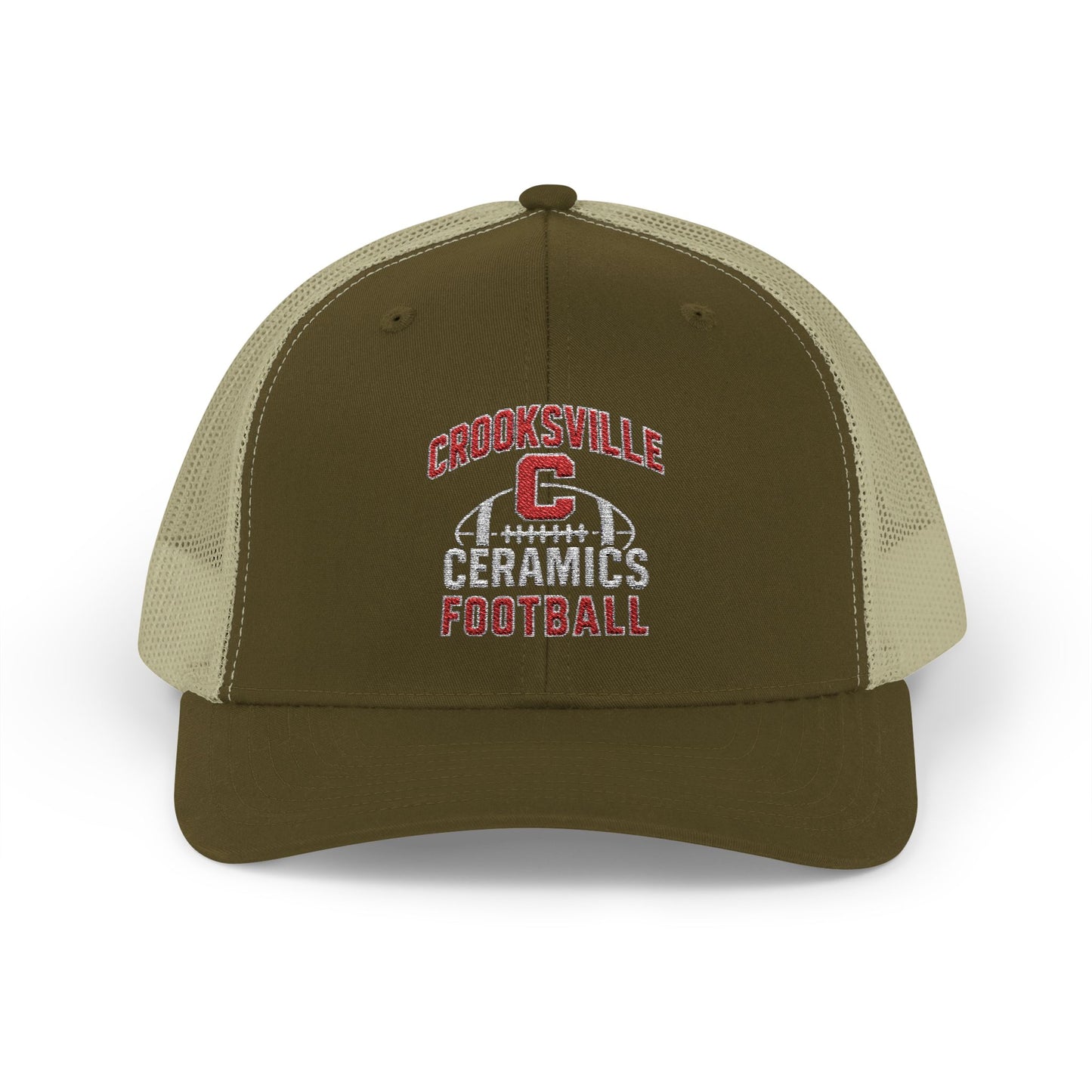 Crooksville Ceramics Football Embroidered Snap Back Cap