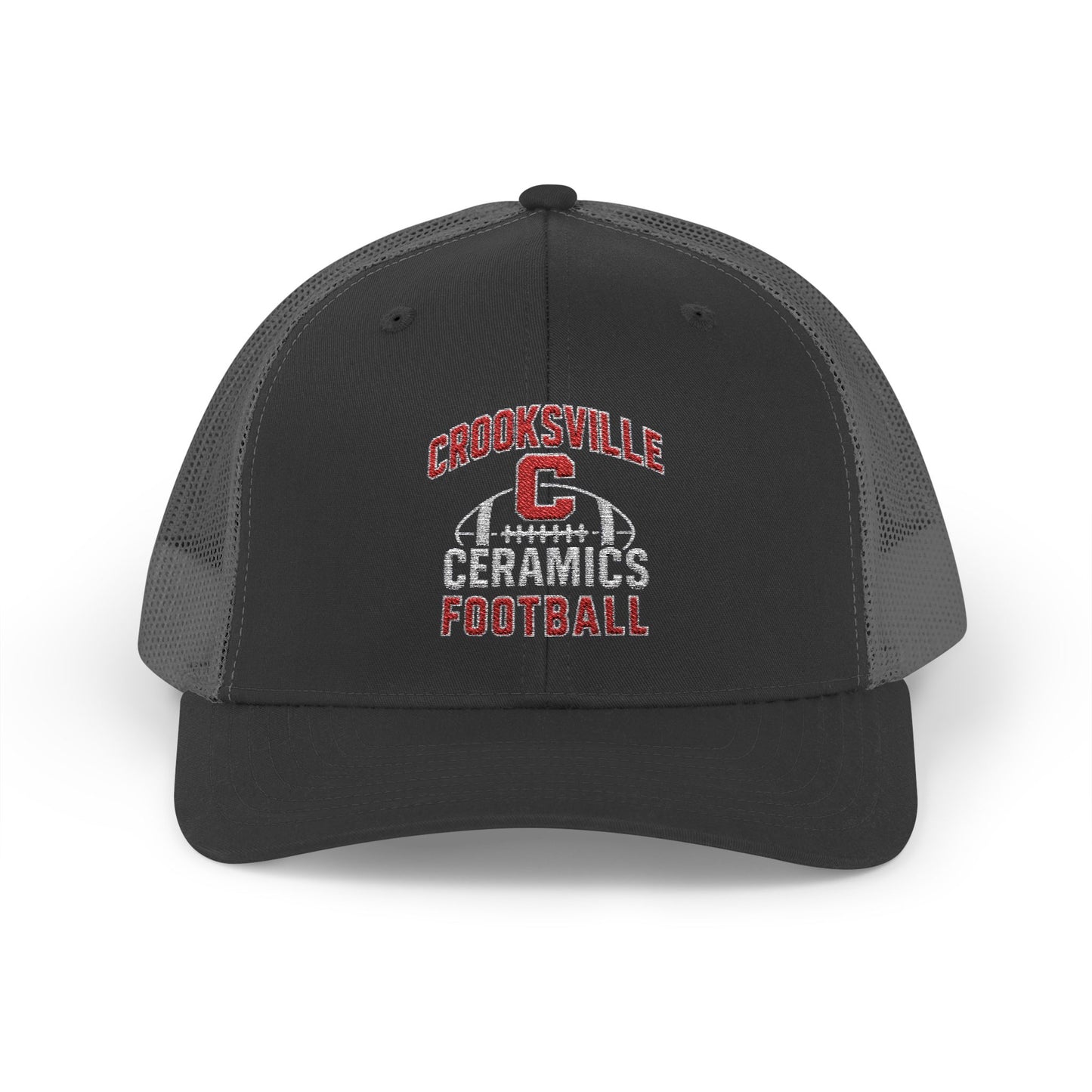 Crooksville Ceramics Football Embroidered Snap Back Cap