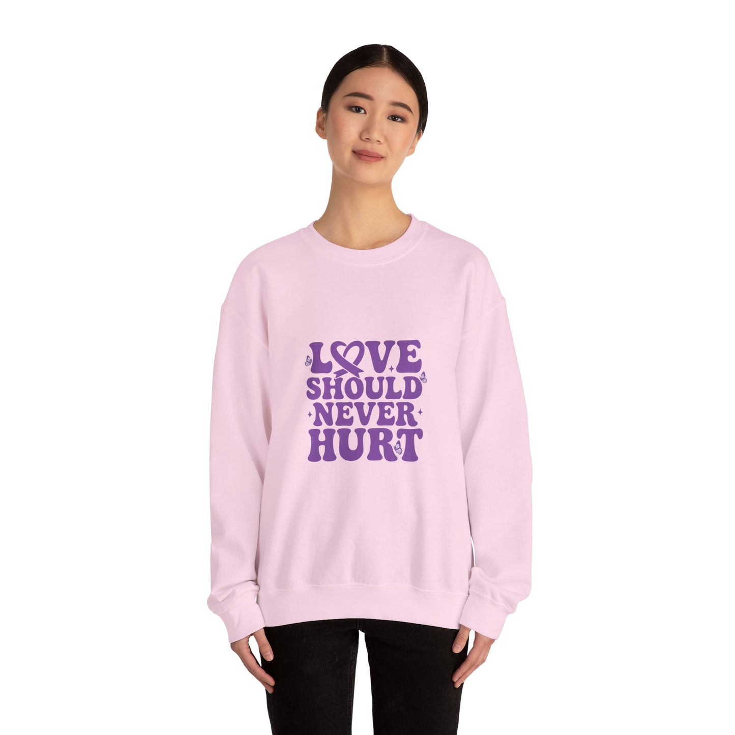 Unisex Love Should Never Hurt Crewneck Sweatshirt