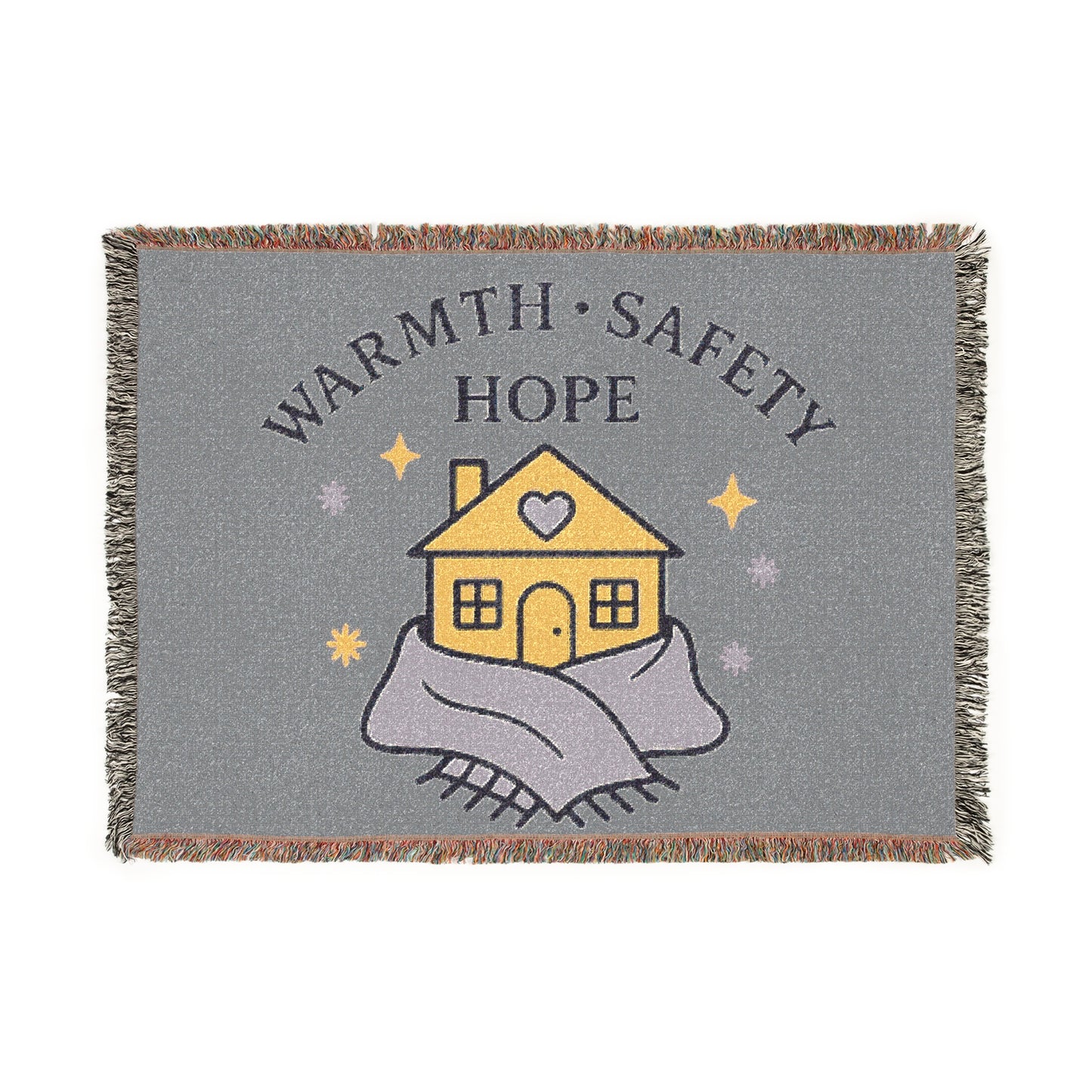 “Warmth • Safety • Hope” Woven Cotton Heirloom Blanket