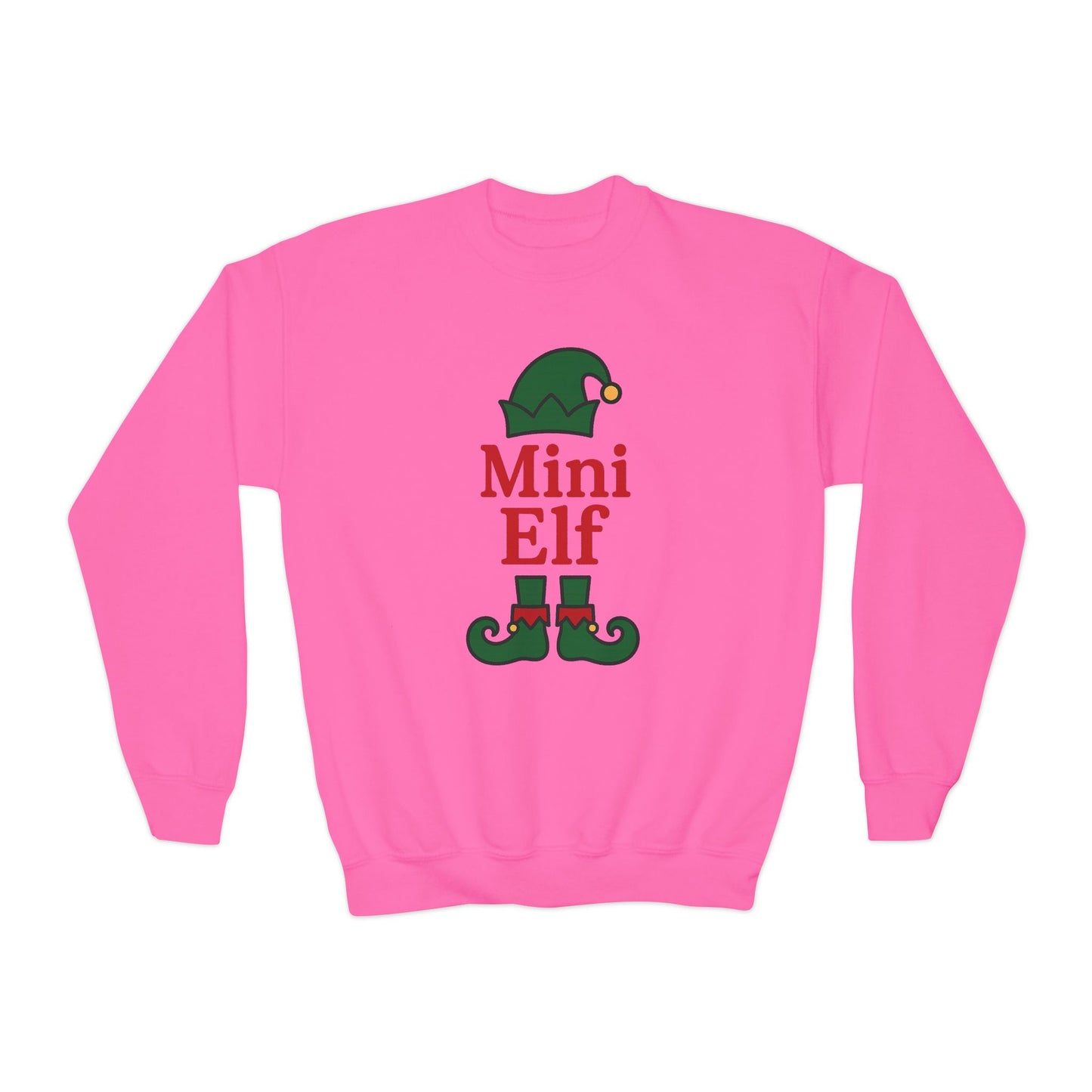 Mini Elf Kids Christmas Youth Crewneck Sweatshirt