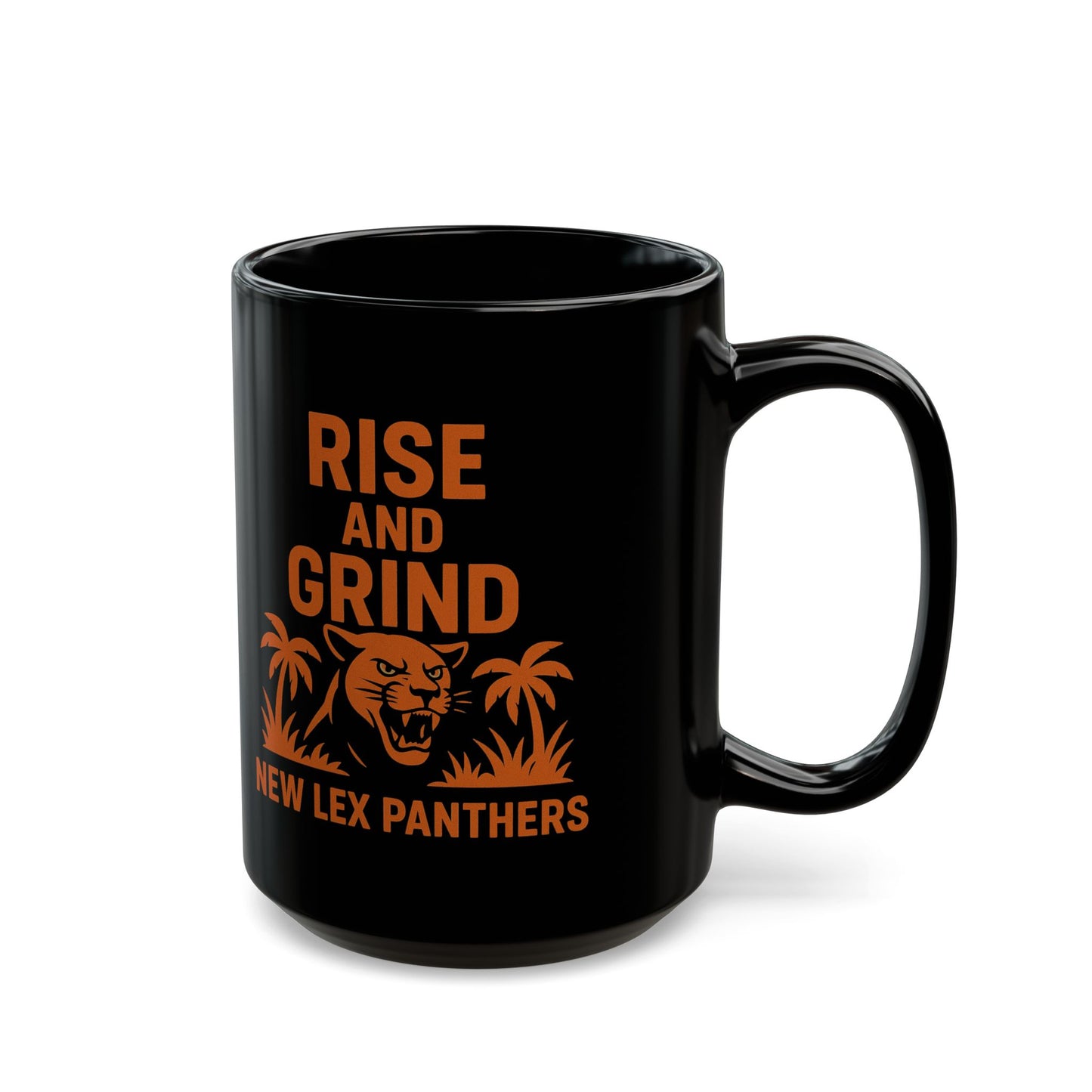 Rise and Grind New Lex Panthers Black Coffee Mug