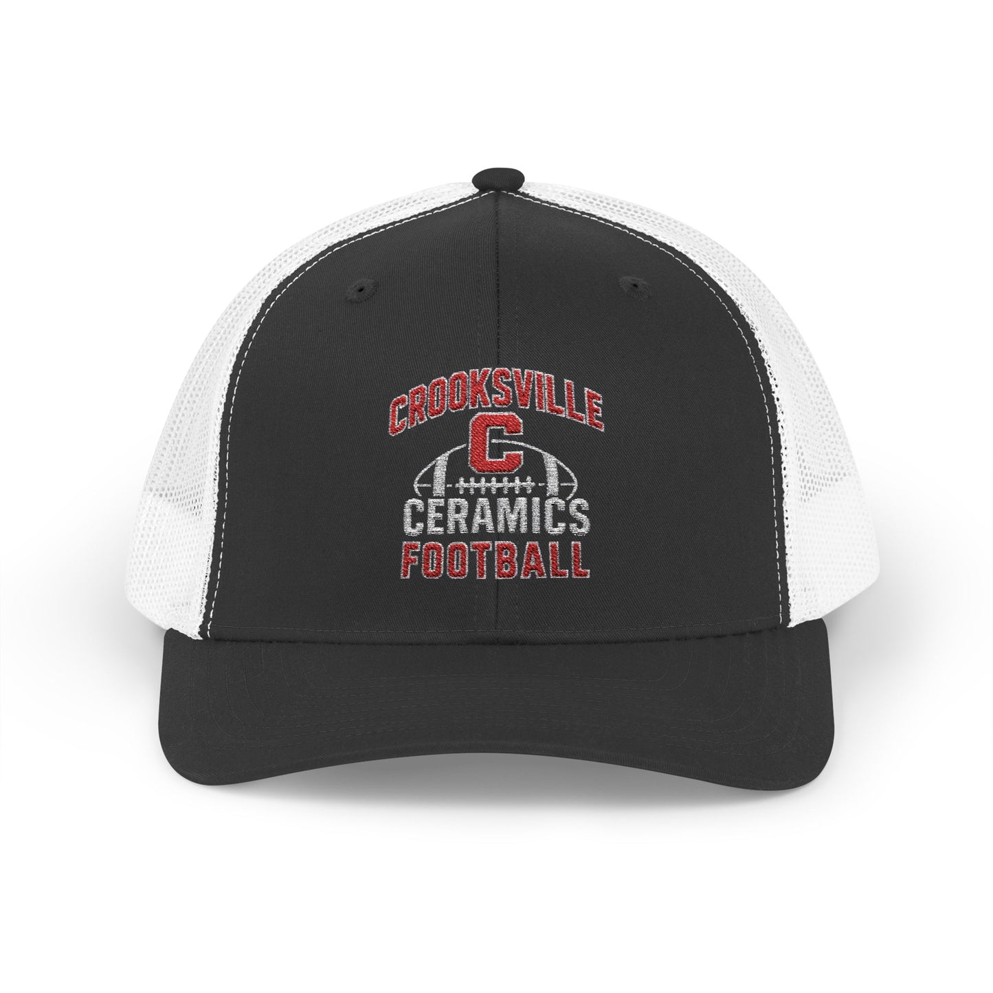 Crooksville Ceramics Football Embroidered Snap Back Cap