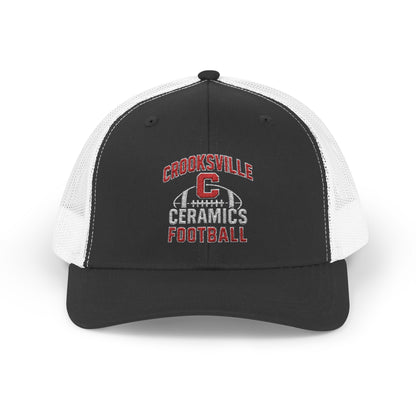 Crooksville Ceramics Football Embroidered Snap Back Cap