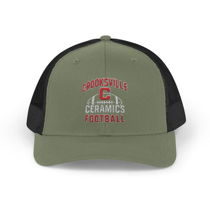 Crooksville Ceramics Football Embroidered Snap Back Cap