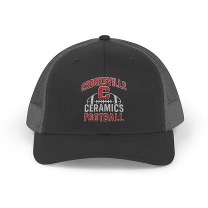 Crooksville Ceramics Football Embroidered Snap Back Cap