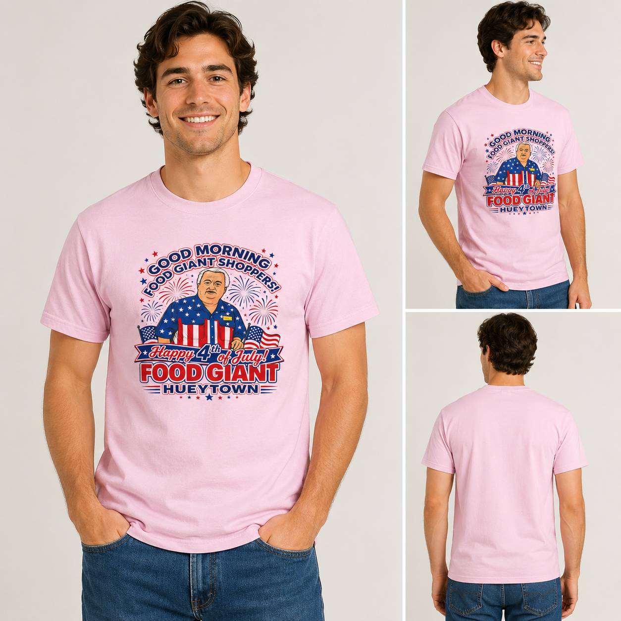 Adult Food Giant Hueytown Happy 4th of July Graphic T-Shirt