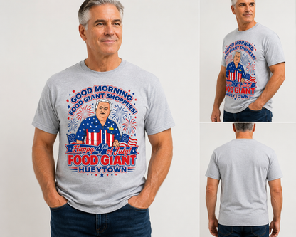 Adult Food Giant Hueytown Happy 4th of July Graphic T-Shirt