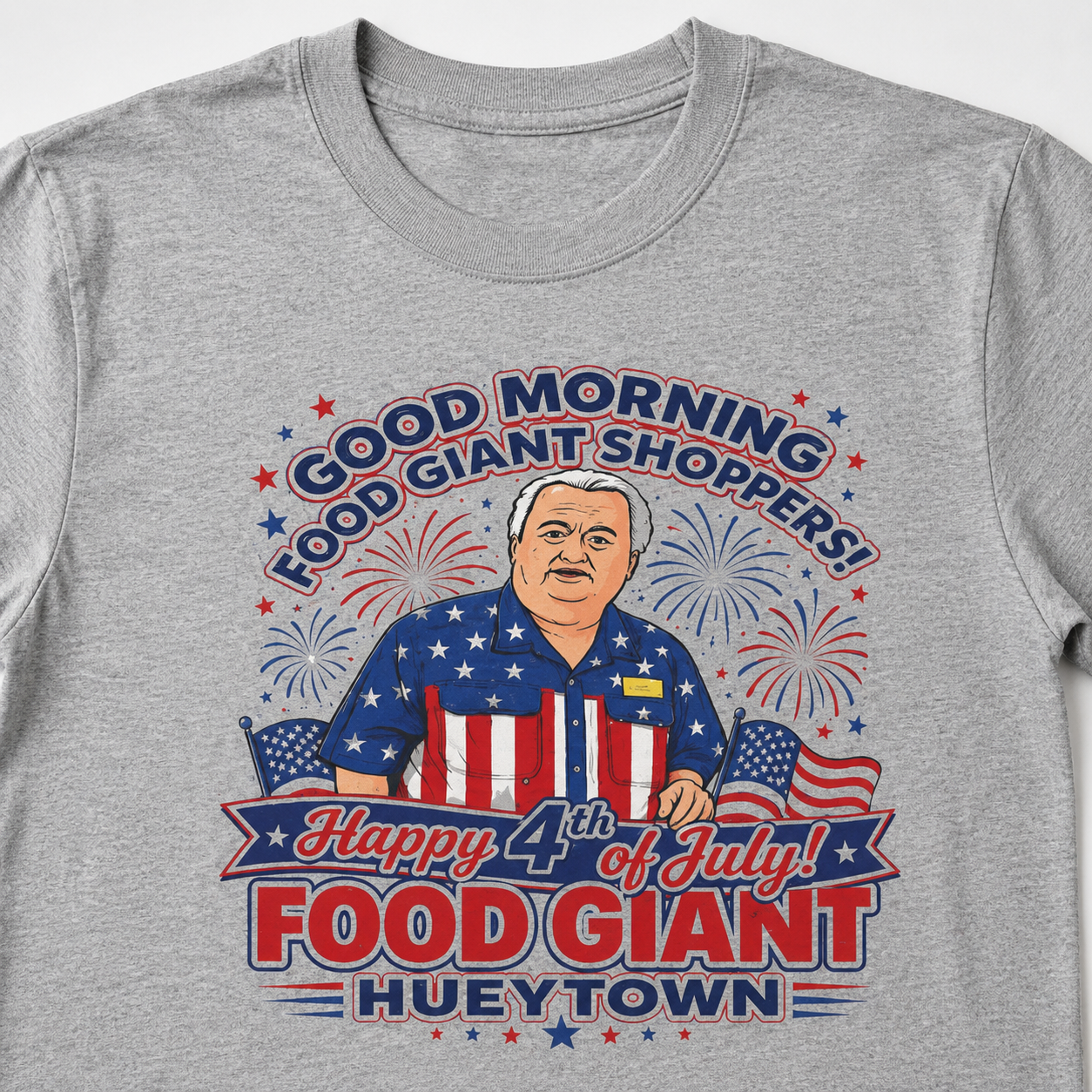 Adult Food Giant Hueytown Happy 4th of July Graphic T-Shirt