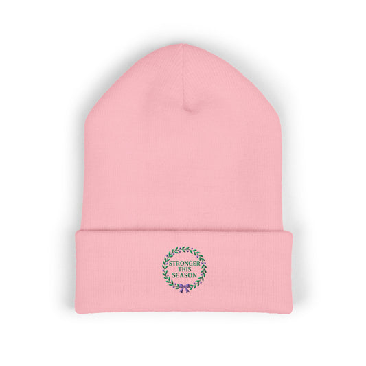 Stronger This Season Embroidered Beanie