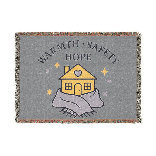 “Warmth • Safety • Hope” Woven Cotton Heirloom Blanket