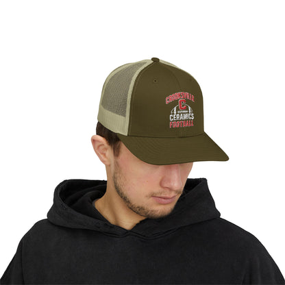 Crooksville Ceramics Football Embroidered Snap Back Cap