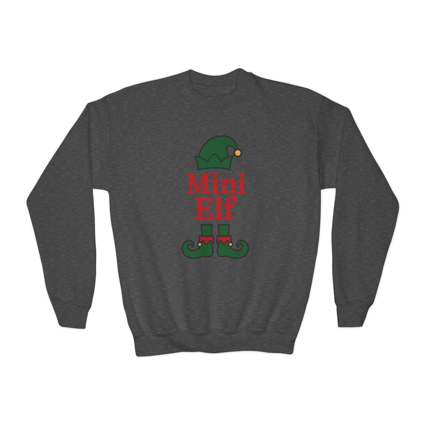 Mini Elf Kids Christmas Youth Crewneck Sweatshirt