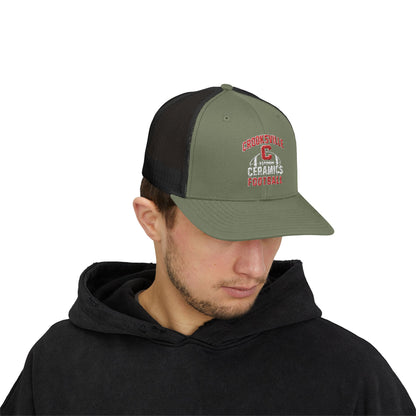 Crooksville Ceramics Football Embroidered Snap Back Cap