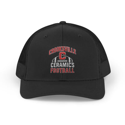 Crooksville Ceramics Football Embroidered Snap Back Cap