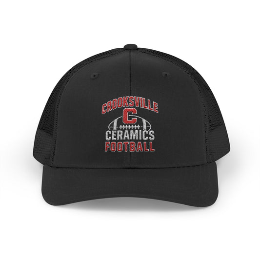 Crooksville Ceramics Football Embroidered Snap Back Cap